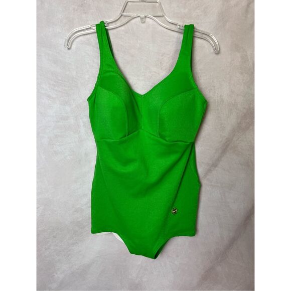 Vintage 1960s Mod Swimsuit Plus Size Swim Alert Pinup Rockabilly One Piece - Picture 2 of 9